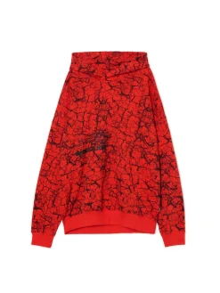 Cropp Bluzy*Czerwona bluza hoodie z nadrukiem all over