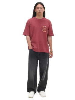 Cropp Koszulki*Czerwona koszulka z nadrukiem