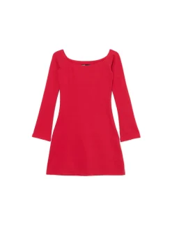 Cropp Sukienki, Kombinezony*Czerwona sukienka mini z rękawami flare