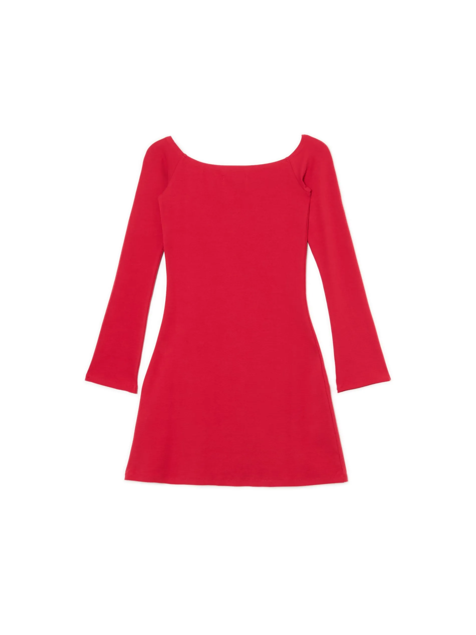 Cropp Sukienki, Kombinezony*Czerwona sukienka mini z rękawami flare