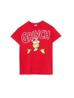 Cropp Ubrania Świąteczne|Koszulki, Topy*Czerwona świąteczna koszulka z Grinchem