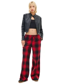 Cropp Spodnie*Czerwone spodnie w kratę