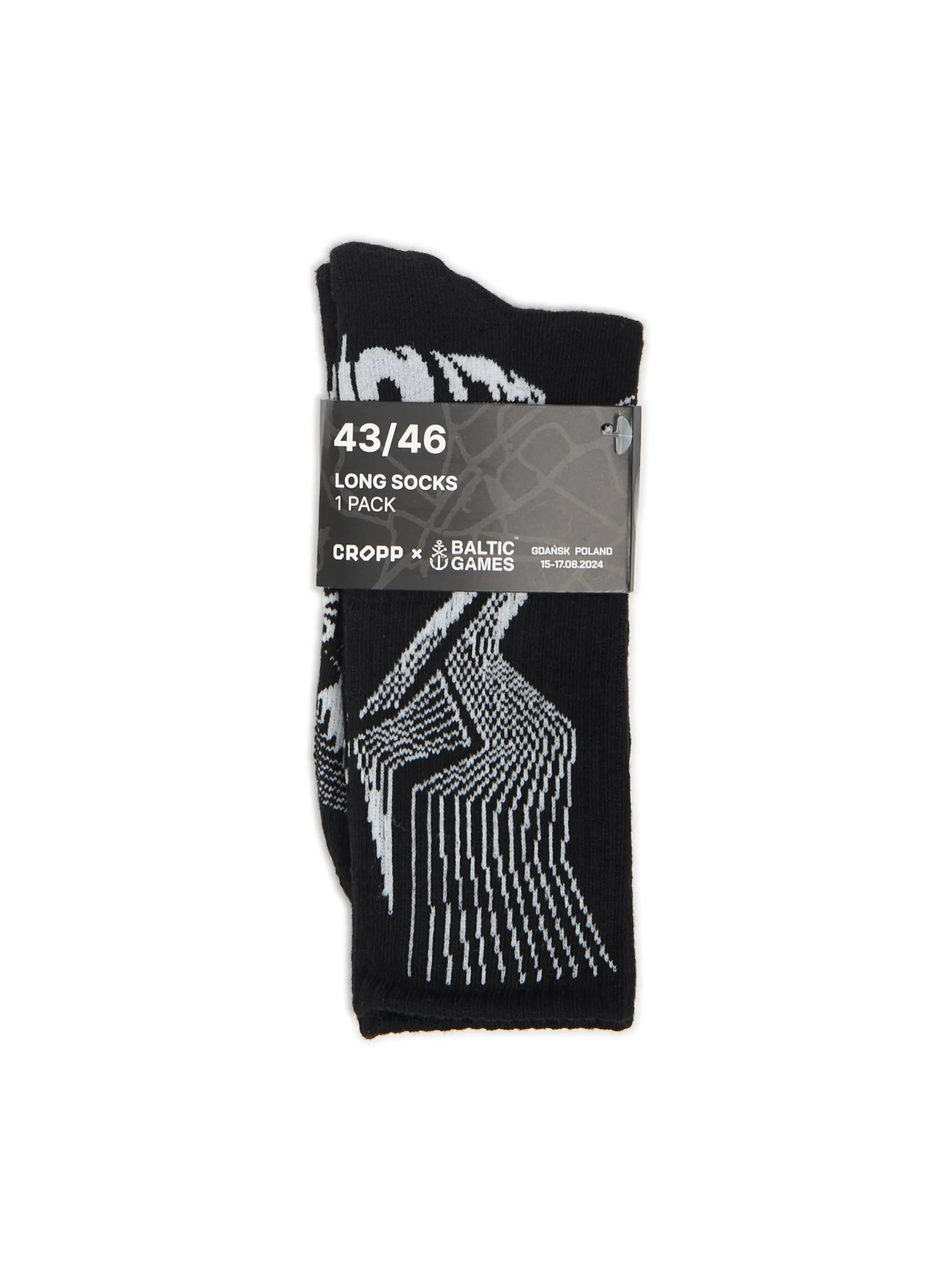 Cropp Skarpetki*Długie czarne skarpety Baltic Games
