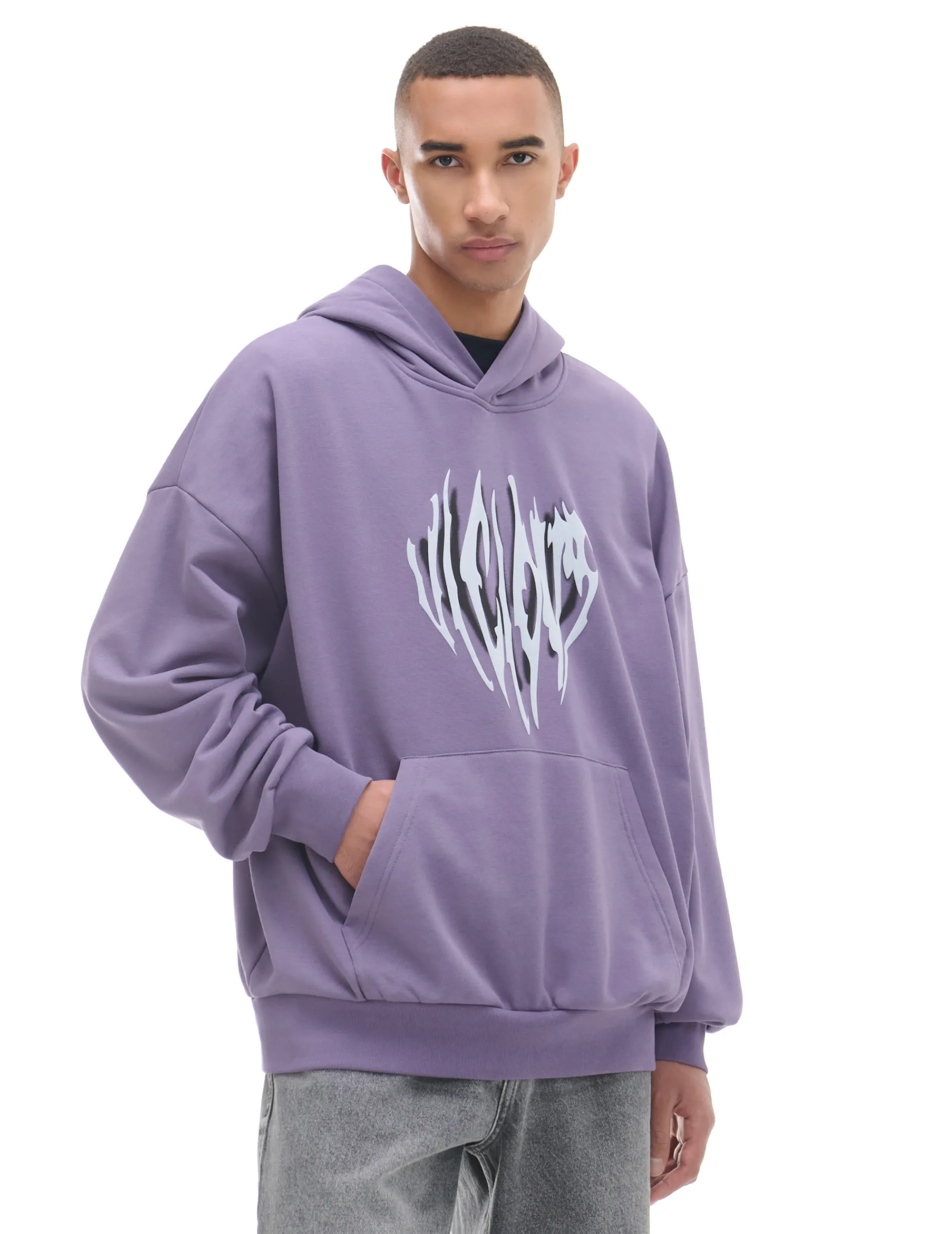 Cropp Bluzy*Fioletowa bluza z kapturem