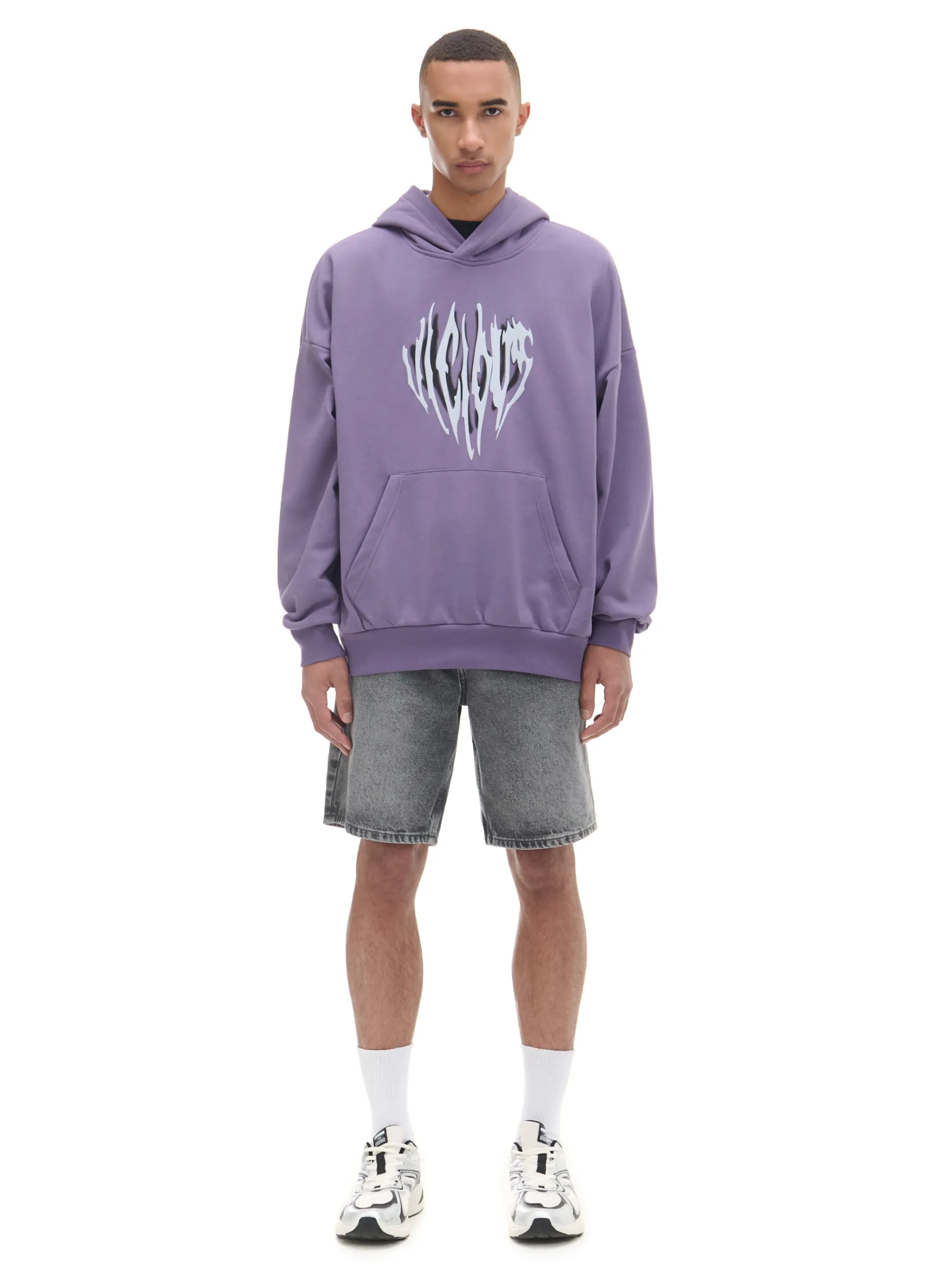 Cropp Bluzy*Fioletowa bluza z kapturem