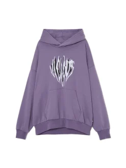 Cropp Bluzy*Fioletowa bluza z kapturem