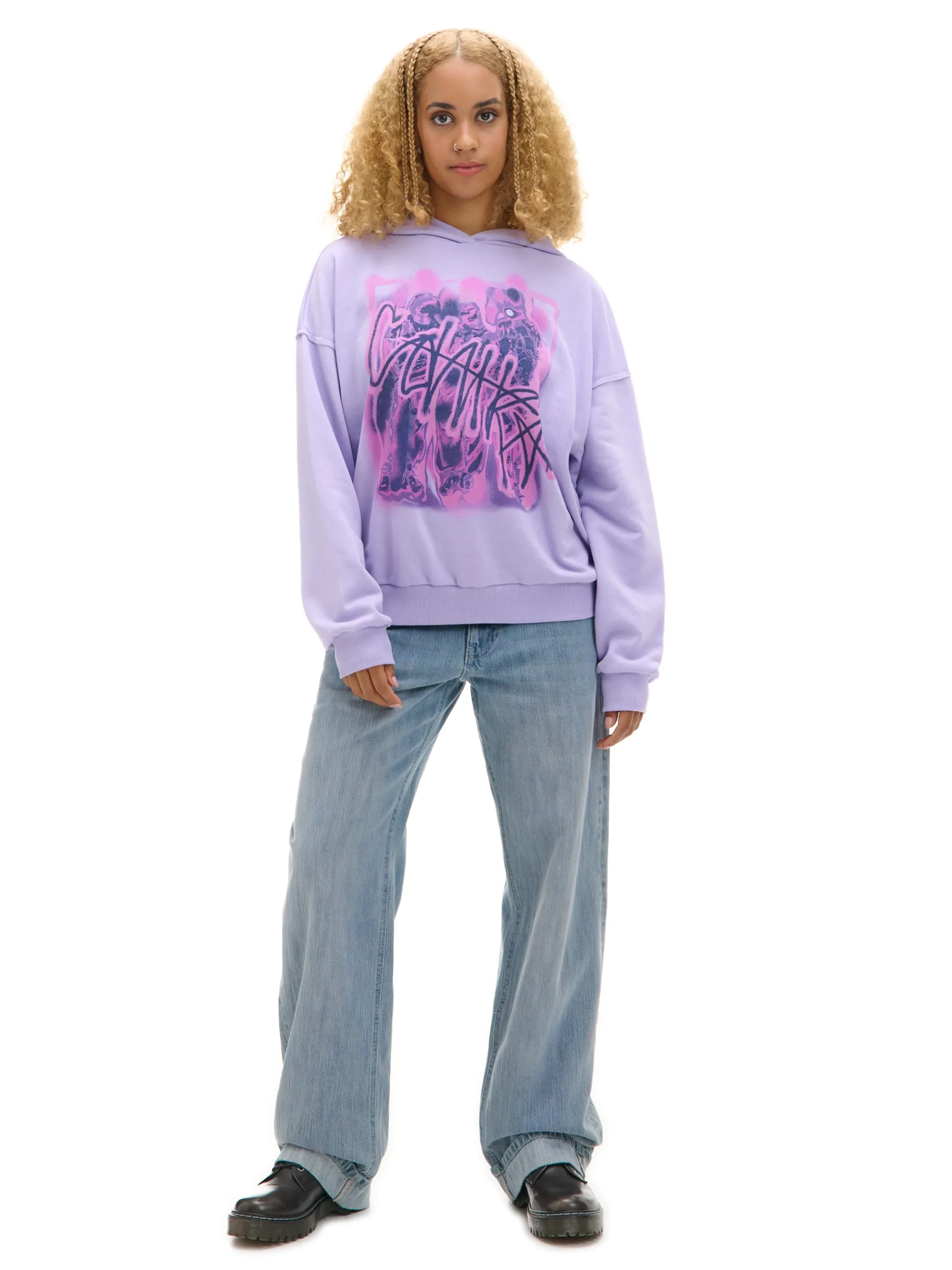 Cropp Unisex|Unisex*Fioletowa bluza z kapturem UNISEX