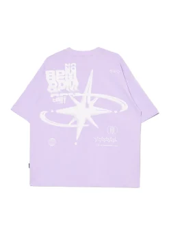 Cropp Koszulki*Fioletowa koszulka z nadrukiem