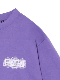 Cropp Koszulki*Fioletowa koszulka z nadrukiem Beetlejuice