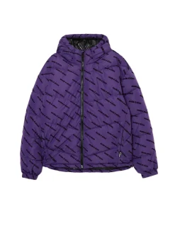 Cropp Kurtki Zimowe|Kurtki, Płaszcze*Fioletowa kurtka puffer z kapturem