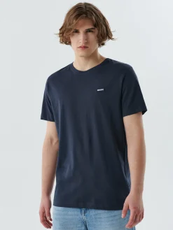 Cropp Koszulki*Gładka granatowa koszulka