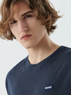 Cropp Koszulki*Gładka granatowa koszulka