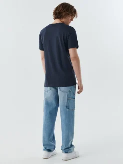 Cropp Koszulki*Gładka granatowa koszulka