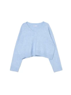 Cropp Swetry*Gładki jasnoniebieski sweter