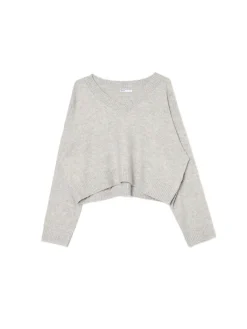 Cropp Swetry*Gładki jasnoszary sweter