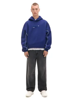 Cropp Bluzy*Granatowa bluza hoodie z naszywkami