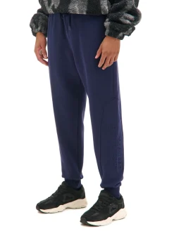 Cropp Spodnie*Granatowe dresowe joggery z nadrukiem na nogawce