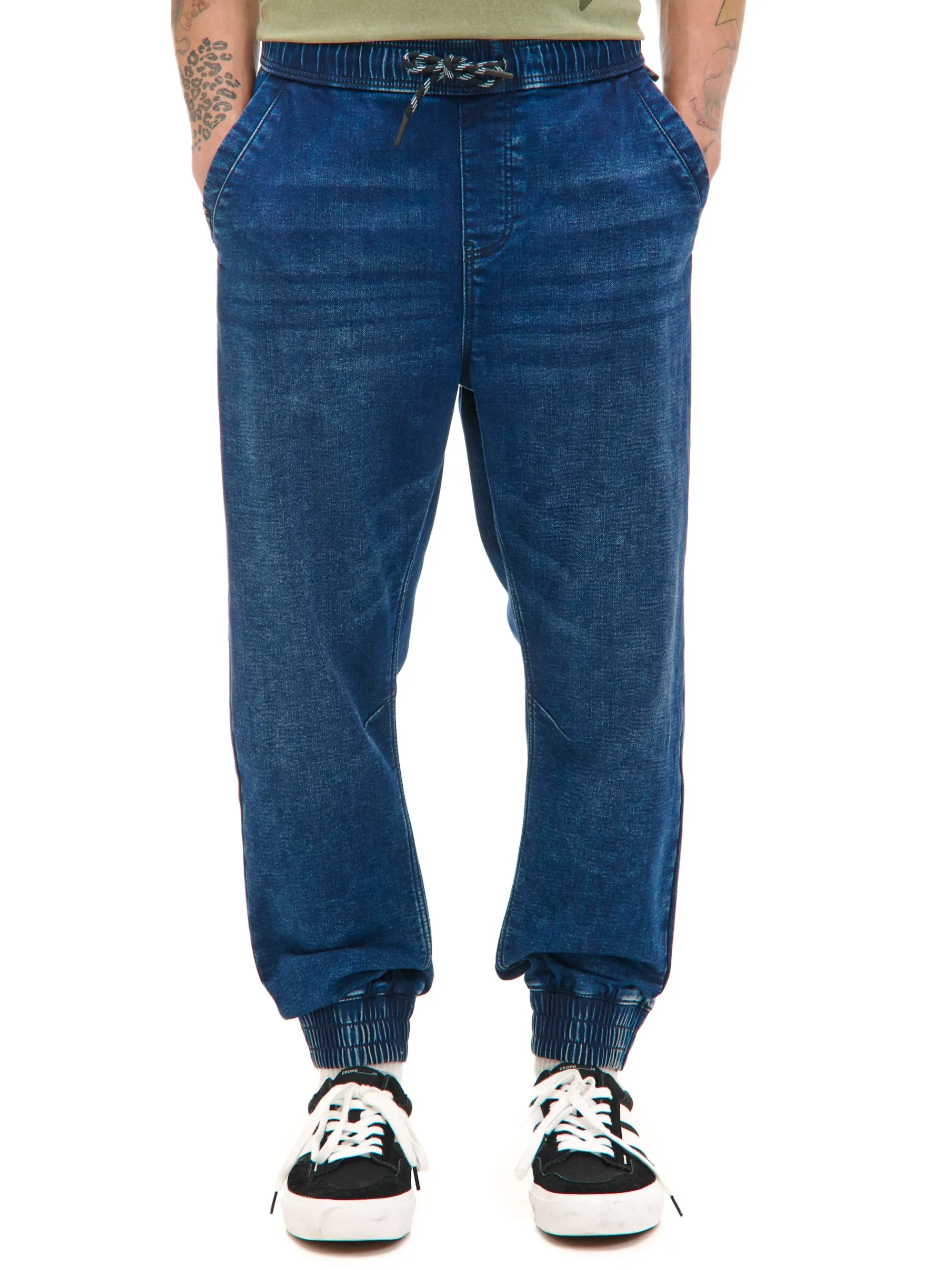 Cropp Jeansy*Granatowe jeansowe joggery regular