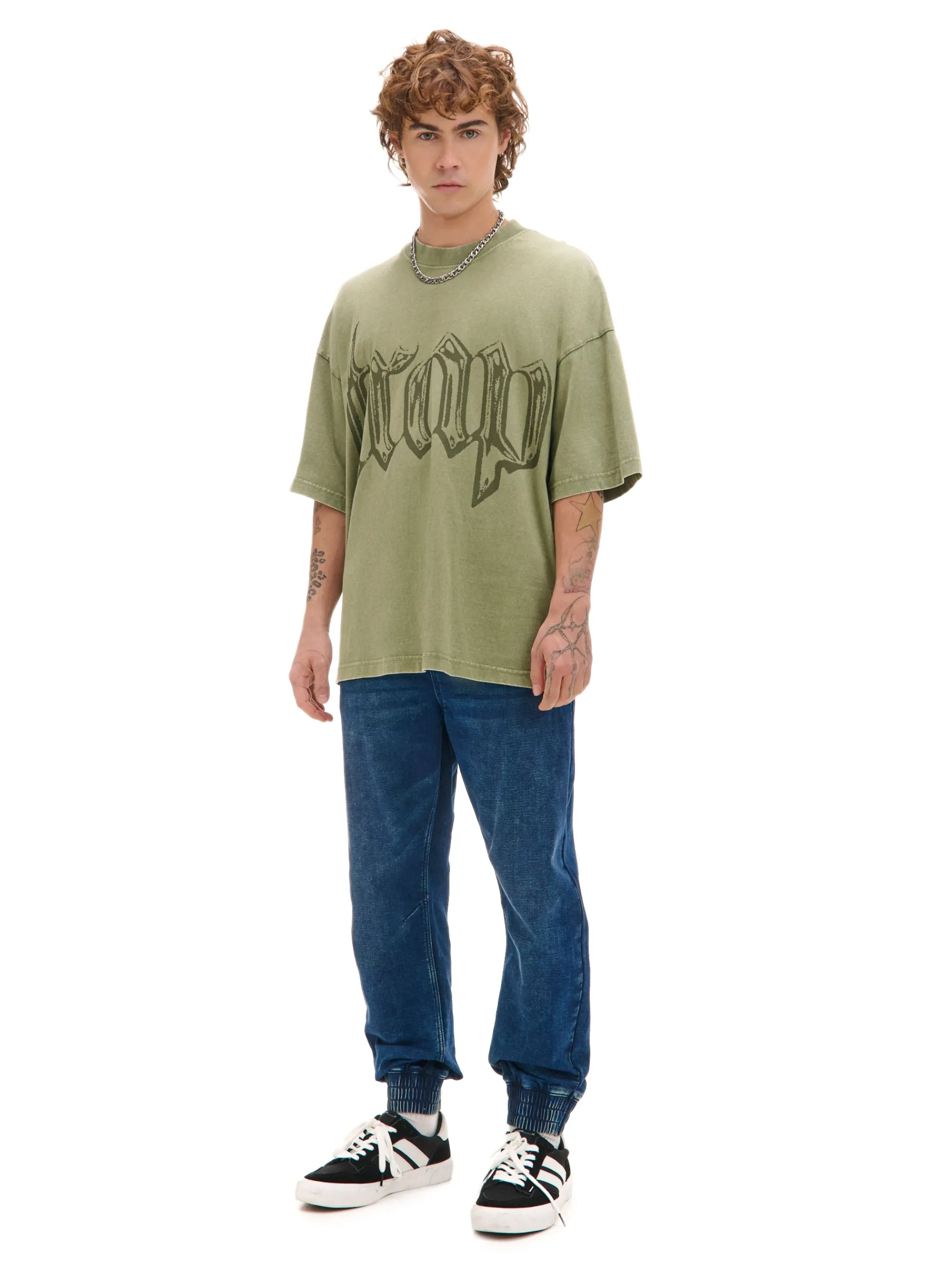 Cropp Jeansy*Granatowe jeansowe joggery regular