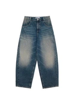 Cropp Jeansy*Granatowe jeansy skater z efektem sprania