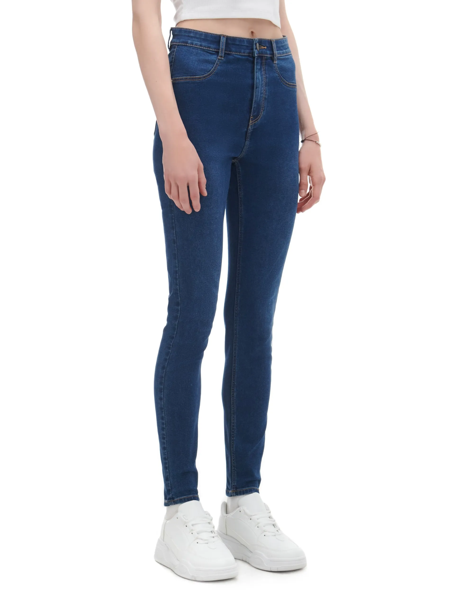 Cropp Jeansy*Granatowe jeansy skinny