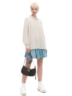 Cropp Koszule, Bluzki*Jasna koszula oversize z rustykalną strukturą