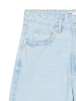 Cropp Jeansy*Jasne jeansy mom z wysokim stanem
