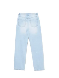 Cropp Jeansy*Jasne jeansy straight z efektem sprania
