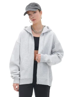 Cropp Bluzy*Jasnoszara rozpinana bluza oversize