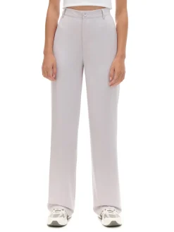 Cropp Spodnie*Jasnoszare spodnie z wysokim stanem