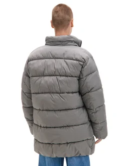 Cropp Kurtki Zimowe|Kurtki, Płaszcze*Jasnoszary pikowany płaszcz z kapturem