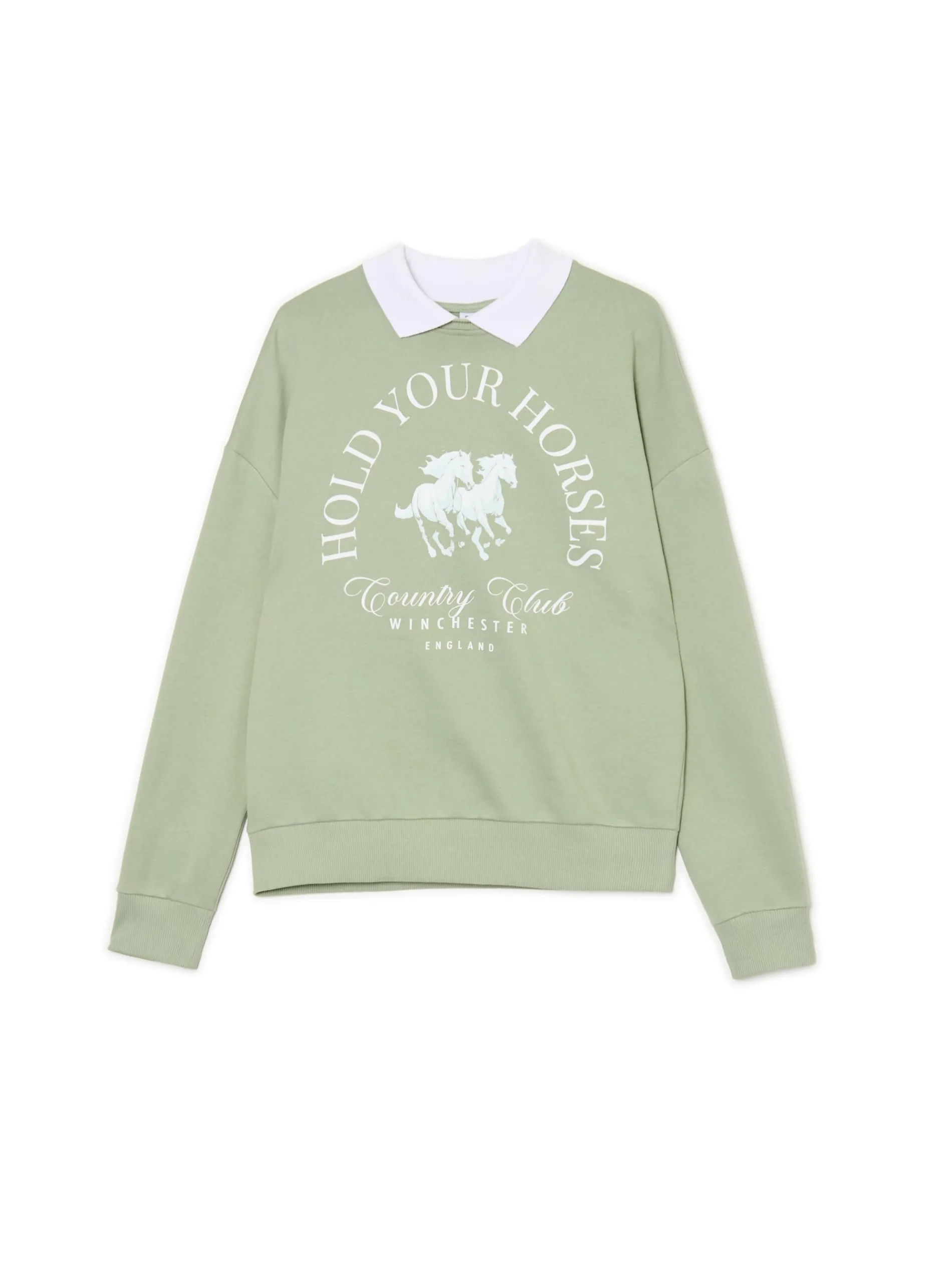 Cropp Bluzy*Jasnozielona bluza z kołnierzykiem