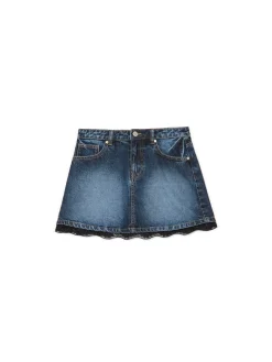 Cropp Spódnice*Jeansowa spódnica mini z koronką