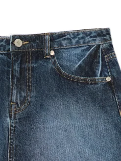 Cropp Spódnice*Jeansowa spódnica mini z koronką