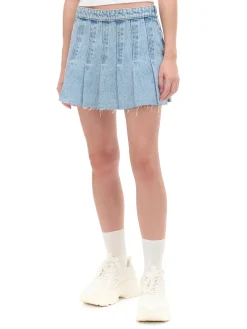 Cropp Spódnice*Jeansowa spódniczka z zakładkami