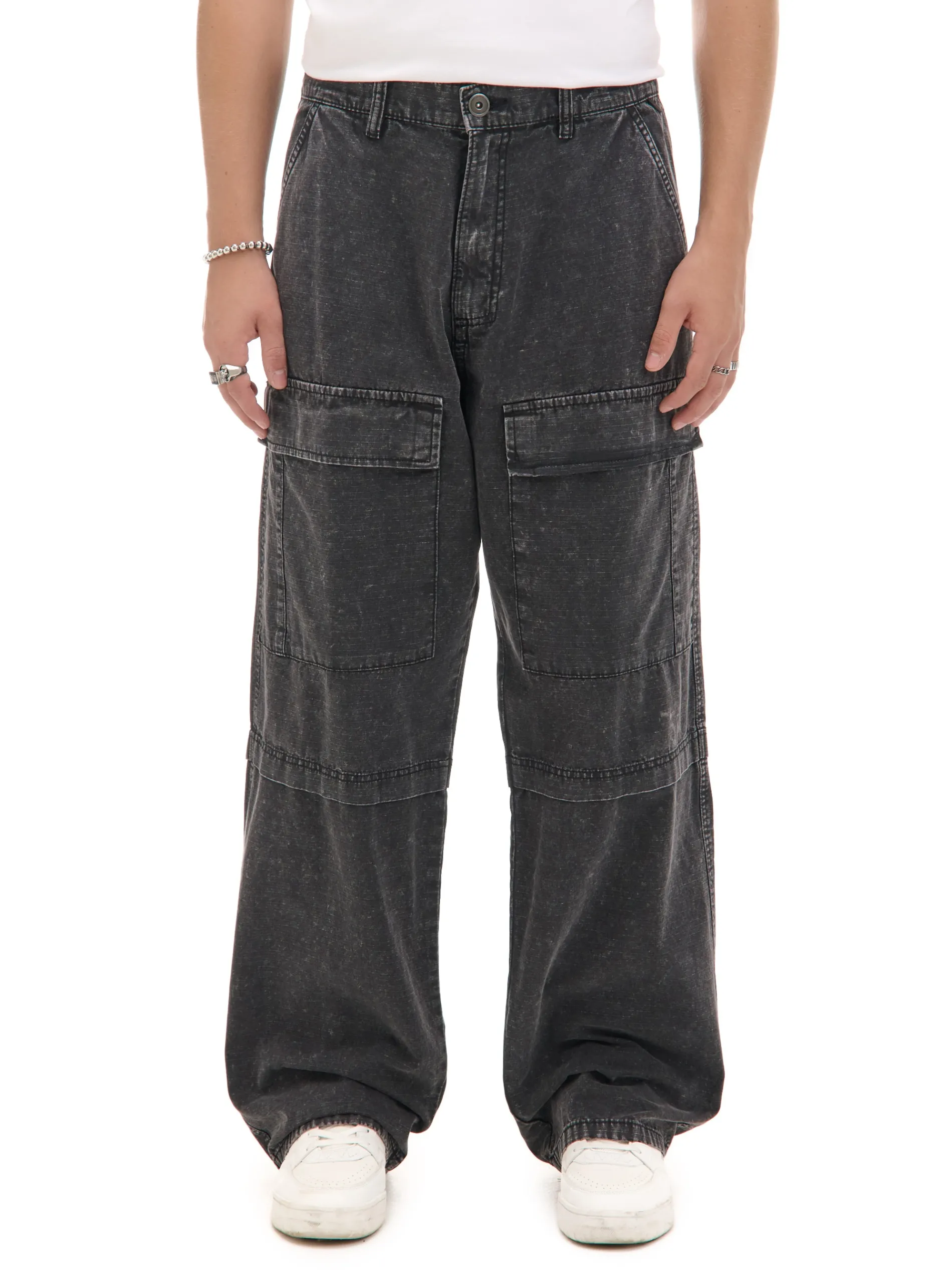 Cropp Baggy|Spodnie*Jeansy baggy z efektem znoszenia