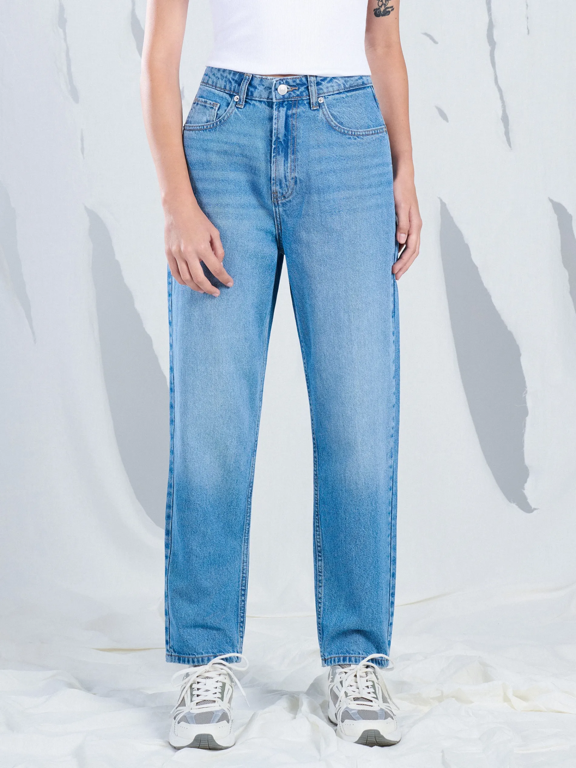 Cropp Jeansy*Jeansy mom z wysokim stanem