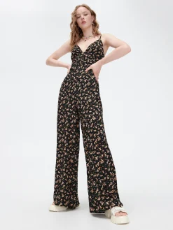 Cropp Spodnie|Sukienki, Kombinezony*Kombinezon w kwiaty z wiązaniem