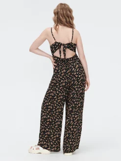 Cropp Spodnie|Sukienki, Kombinezony*Kombinezon w kwiaty z wiązaniem
