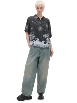 Cropp Koszule, Bluzki*Koszula oversize z artystycznym nadrukiem