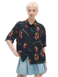 Cropp Koszule, Bluzki*Koszula z nadrukiem z różami