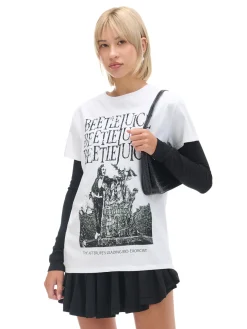 Cropp Koszulki, Topy*Koszulka oversize z Beetlejuice