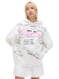 Cropp Unisex|Unisex*Kremowa bluza oversize z nadrukiem UNISEX