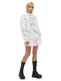 Cropp Unisex|Unisex*Kremowa bluza oversize z nadrukiem UNISEX