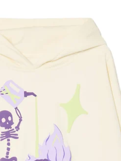 Cropp Bluzy*Kremowa bluza z kapturem i nadrukiem