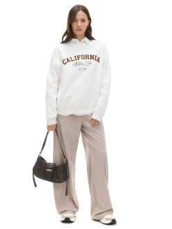 Cropp Bluzy*Kremowa bluza z naszywkami