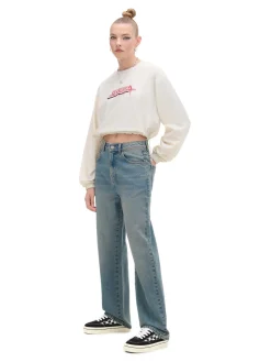 Cropp Koszule, Bluzki|Sety*Kremowa bluzka z nadrukiem i regulacją