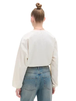 Cropp Koszule, Bluzki|Sety*Kremowa bluzka z nadrukiem i regulacją