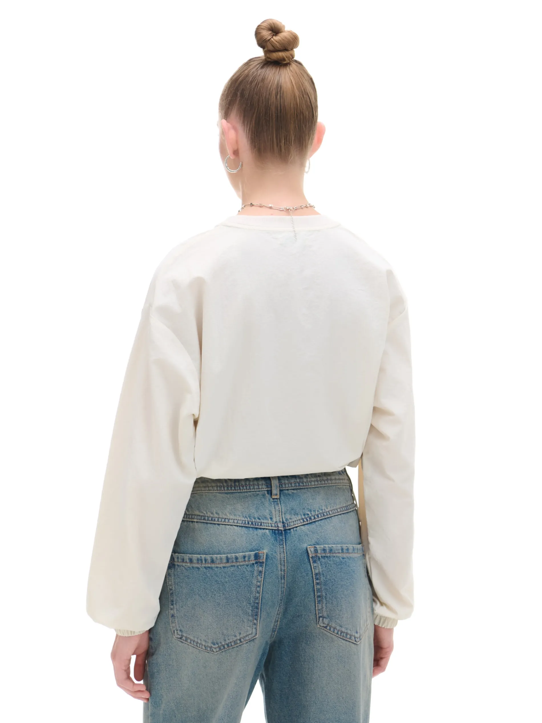 Cropp Koszule, Bluzki|Sety*Kremowa bluzka z nadrukiem i regulacją