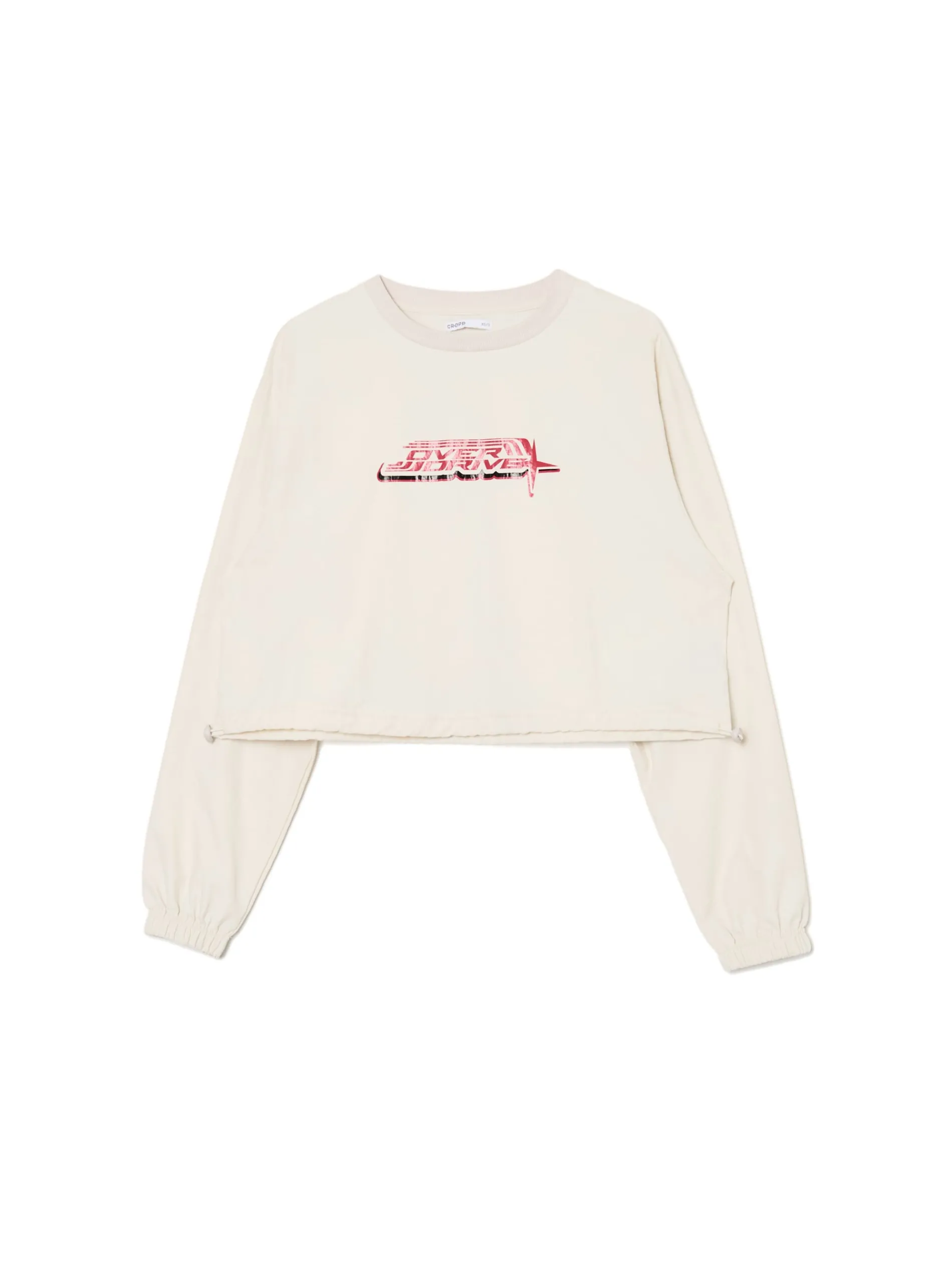 Cropp Koszule, Bluzki|Sety*Kremowa bluzka z nadrukiem i regulacją